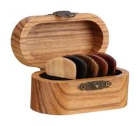 Soporte de madera para púas de guitarra con púas, para bajo eléctrico, acústico, ukelele, guitarras, púas, caja de púas