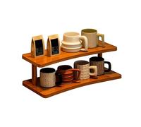 Soporte de Madera para Tazas de café, Organizador de encimera, Estante para Barra de té, Accesorios para Matcha, Expositor de Tazas, Estante de Almacenamiento de condimentos de 2 n
