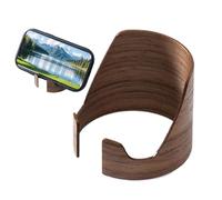 Soporte de madera para teléfono, soporte cilíndrico para teléfono inteligente, pantalla de registro decorativa con acabado liso, accesorio de escritorio portátil con diseño compacto, decoración de sal