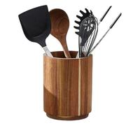 Soporte de madera para utensilios de cocina, soporte para utensilios de cocina de 7.1 pulgadas, organizador de tenedores, estante grande giratorio para cubiertos para el hogar, comedor, despensa, uso