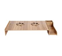 Soporte de madera premium para ordenador, plataforma elevadora para monitor con ranuras de almacenamiento debajo del escritorio, uso versátil,