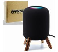Soporte de madera real para homepod 2ª generación 2023, accesorios para trípode, protector de sonido para altavoces de sonido, soporte de madera estable para vaina doméstica de 2ª generación (nogal)