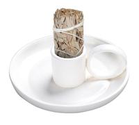 Soporte de madera sagrado, soporte para hierbas, cenicero, cuenco para | Quemador de madera sagrada para incienso, rituales de limpieza, meditación, yoga, aroma