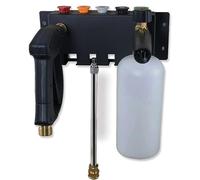 Soporte de mango de lavado a presión para lanza de espuma de nieve, punta de boquilla y soporte de extensión de varita, capacidad de 5 puntas, desconexión rápida, acero inoxidable para equipos