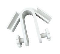 Soporte de manguera con abrazadera, White | Soporte de pared para manual con canal en forma de U para riego de jardines, recargas de estanques, uso en