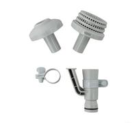 Soporte de manguera de boquilla de filtro de piscina de 1.25 pulgadas para Intex 25022E, accesorio de piscina sobre el suelo con rejilla para bloquear los desechos