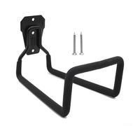 Soporte de manguera de hierro montado en la pared para jardín y uso al aire libre, tipo de soporte de metal con gancho de almacenamiento de cable y tubería para mantener el patio y el garaje limpios