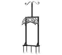 Soporte de manguera de jardín independiente para manguera de agua con cesta para patios, jardinería, equipo de riego, soporte de manguera desmontable