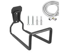 Soporte de manguera de jardín | Percha resistente - Gancho de metal montado en la pared, rodillos duraderos, solución de almacenamiento | Soporte para patio trasero, garaje, organización de cobertizo