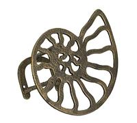 Soporte de manguera decorativo de hierro fundido con acabado de bronce de 12 pulgadas: decoración náutica al aire libre montada en la pared para una organización elegante y funcional del jardín