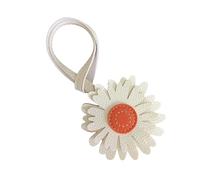 Soporte de margaritas de estilo vintage de piel sintética suave para personalizar bolsos, pertenencias, llavero de piel sintética suave, adorno desmontable para uso diario