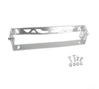 Soporte de matrícula ajustable de aleación de aluminio, marco de montaje frontal, instalación multiángulo, compatible con rejilla de parachoques personalizada, decoración exterior del coche (plateado)
