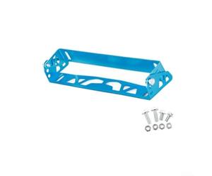 Soporte de matrícula ajustable de aleación de aluminio, marco de montaje frontal, instalación multiángulo, compatible con rejilla de parachoques personalizada, decoración exterior del coche (azul)