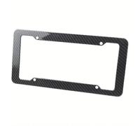 Soporte de matrícula Ajustable Marco De Matrícula De Fibra De Carbono Cubierta De Plástico Negro para Portaetiquetas Delantera Trasera De Coche con Herrajes Portamatriculas(1set)