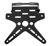 Soporte de matrícula de Motocicleta, Soporte de Montaje Ajustable de Aluminio Universal, Cubierta de Placa de número de Registro, Piezas de Motocicleta Soportes de matrículas para Moto(Black)