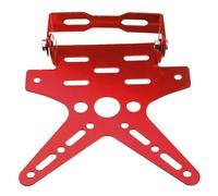 Soporte de matrícula de Motocicleta, Soporte de Montaje Ajustable de Aluminio Universal, Cubierta de Placa de número de Registro, Piezas de Motocicleta Soportes de matrículas para Moto(Red)