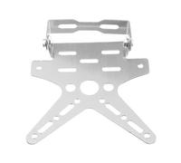 Soporte De Matrícula De Motocicleta, Soporte De Montaje De Aluminio Ajustado, Cubierta De Placa De Número De Registro, Accesorios De Aleación Universal Soportes de matrículas para Moto(Silver)