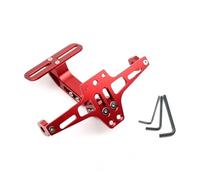 Soporte de Matrícula Moto Soporte Ajustable para Matrícula De Motocicleta, Soporte para Luz De Giro Trasera, Kits De Eliminación De Guardabarros De Aluminio CNC Portamatriculas Moto(Red)