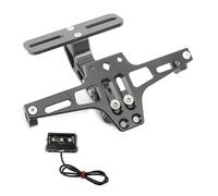 Soporte De Matrícula para Royal Enfield para Bullet para Meteor para Classic 350 500 Soporte De Matrícula Trasero Ajustable para Motocicleta Portamatrículas(Grey)