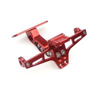 Soporte De Matrícula Trasera Ajustable Universal para Motocicleta para Ninja 400 Z900 Z1000 con Luz Soportes de matrículas para Moto(Red)