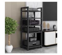 Soporte De Medios Soporte multimedia de 120 cm/47 pulgadas de alto, gabinete para componentes de audio/vídeo de 5 niveles, gabinete para rack de componentes estéreo, gabinete AV para cine en la oficin