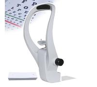 Soporte de mentón ajustable para optometría. Soporte frontal ajustable con perilla de ajuste de altura para un posicionamiento preciso del paciente.