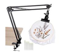 Soporte de mesa bordado ajustable, soporte bastidor metal for artes costura, color negro