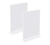 Soporte De Mesa De 2 Piezas, Soporte Para Fotos De Acrílico, Soporte De Escritorio Vertical, Soporte Para Etiquetas De Precios, Soporte Para Folletos