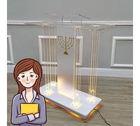 Soporte de mesa LED portátil para eventos de aula y iglesia, atril ligero y soporte para presentaciones y hablar en público