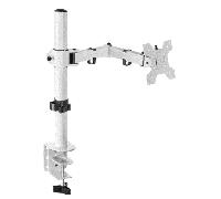 Mars Gaming MARM1, Soporte de Monitor de Brazo para Pantallas hasta 32”, Articulado y Regulable en Altura, Estructura Robusta, Compatible con VESA75 y VESA100, Blanco