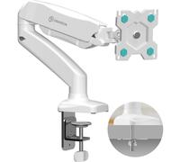 ONKRON Soporte Monitor de 13 a 32 Pulgadas - Soporte Pantalla Ordenador Universal con Peso de hasta 8 kg - Accesorios Escritorio Color Blanco MAX VESA 100x100 mm - Brazo Monitor Giratorio G80-W