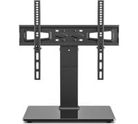 Soporte de Mesa para TV 5Rcom para TVs 32-70 Pulgadas, Carga 40KG, Base de Cristal Templado Altura Ajustable, Soporte Universal para Salón/Dormitorio, VESA Máx 400x400mm
