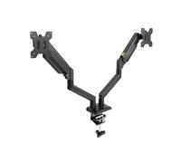 Soporte de mesa TooQ Doble Pantalla Giro 360° Gas Ajuste Acero Negro