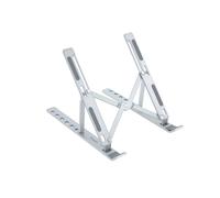 Nanocable TOOQ TQLRS0035-AL - Soporte Elevador para Portátiles, Tablets, Móviles y Libros, Aleación de Aluminio, Plegable y con 7 Niveles de Regulación, Válido para portátiles de 11”-15”, Color Plata