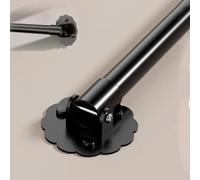 Soporte de metal ajustable para perchero, soporte para barra de colgar en la pared, barra de ropa de esquina para armario, tubo de barra de cortina extensible, negro, 38