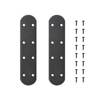 Soporte de metal ángulo recto con orificio fijo, soportes acero inoxidable for muebles, tablero madera, conexión refuerzo(Black 165mm 2pcs)