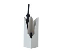 Soporte de metal comercial para paraguas, 12 soportes para bastones y bastones, gran capacidad, no necesita montaje, elegante diseño blanco