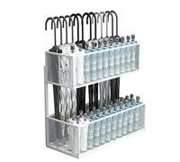 Soporte de metal comercial para paraguas, organizador de gran capacidad para 30-50 para hotel, cafetería, 4S, tienda, pasillo, entrada (negro, 65 x 28 x 60 cm)