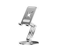 Soporte de metal completo de aleación de aluminio para teléfono móvil y tableta, giratorio de 360°, plegable, para transmisión, soporte perezoso para personas vivas