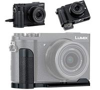 Soporte de metal en L para Panasonic Lumix GX9 GX85 GX80 GX7 Mark III II Antideslizante, sin bloqueo a interfaces Jack y compartimento para tarjeta de memoria, sustituye a Panasonic DMW-HGR2