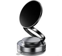 Soporte de metal magnético para teléfono con fuerte succión al vacío y rotación completa para consola central e instalación suave (negro)