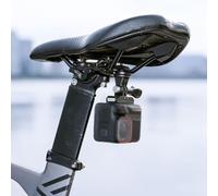 Soporte de metal para asiento de bicicleta para cámaras de acción, accesorio de montaje compacto negro, grabación segura mientras haces ciclismo al aire libre