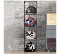 Soporte de metal para casco de motocicleta, vitrina apilable, organizador de gorras, bolsa de zapatos, estante de rejilla de almacenamiento para cascos de bicicleta, prendas y sombreros duros