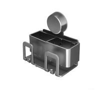 Soporte de metal para cepillo de dientes montado en la pared, gancho para cepillo de dientes eléctrico, pasta de dientes y dispensador, drenaje rápido higiénico (2)