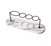 Soporte de metal para cepillo de dientes Organizador de baño con base de diatomita, soporte de almacenamiento de 4 ranuras para peine de pasta de dientes, accesorios naturales de secado rápido, blanco
