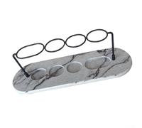 Soporte de metal para cepillo de dientes para baño con base de diatomita, 30 x 19 cm, 3 ranuras redondas y 1 ovalada para cepillos de dientes, pasta de dientes, maquinillas de afeitar, peines