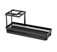 Soporte de metal para cepillos de dientes con 4 compartimentos, ventilado, antimoho, bandeja de drenaje extraíble, soporte antibacteriano para pasta de dientes para encimera de baño