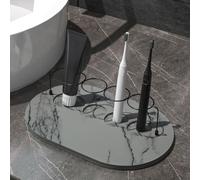 Soporte de metal para cepillos de dientes con base de diatomita, organizador de baño de secado rápido para cepillos de dientes, maquinillas de afeitar, peines, estante de almacenamiento de acero al