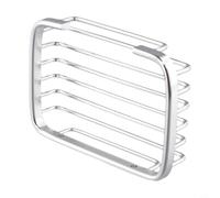 Soporte de metal para jabonera, plato de ducha montado en la pared con ventosa, cesta de drenaje de aluminio resistente antioxidante para fregadero de baño, plateado mate, 13 x 9 cm (plata brillante)