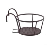 Soporte de metal para macetas de balcón diseñado para colgar múltiples plantas de forma segura con construcción para jardinería vertical de balcón al aire libre (cobre)